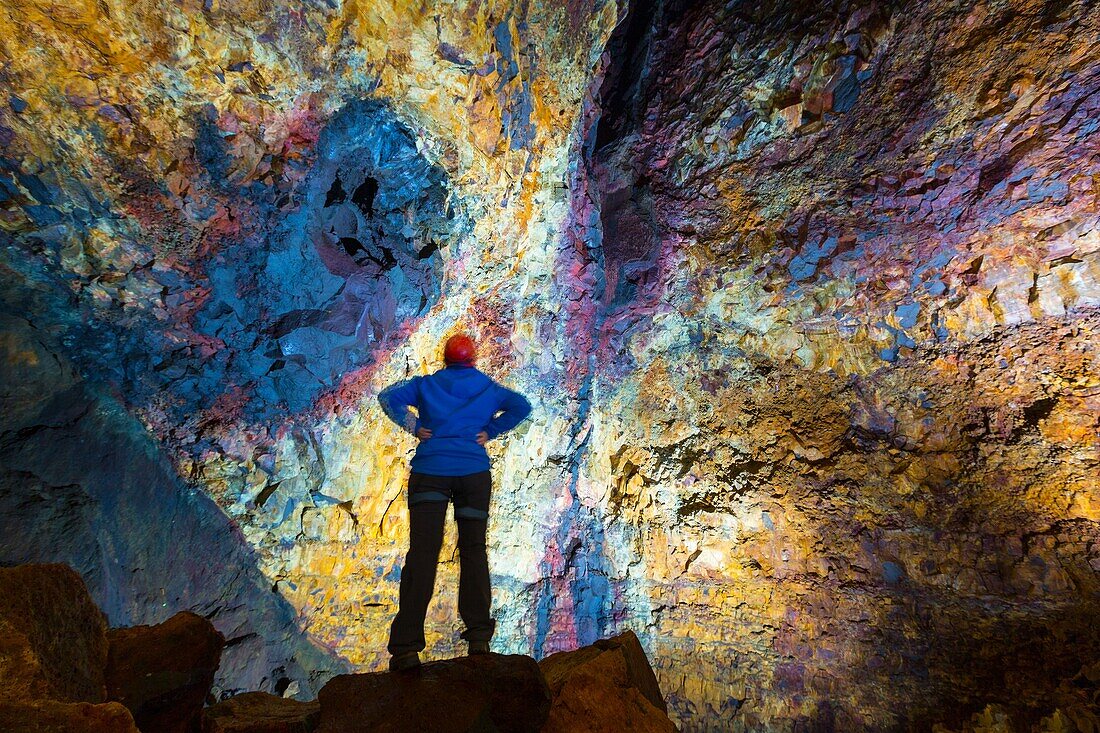 Inside the Thrihnukagigur volcano, Iceland, Europe.