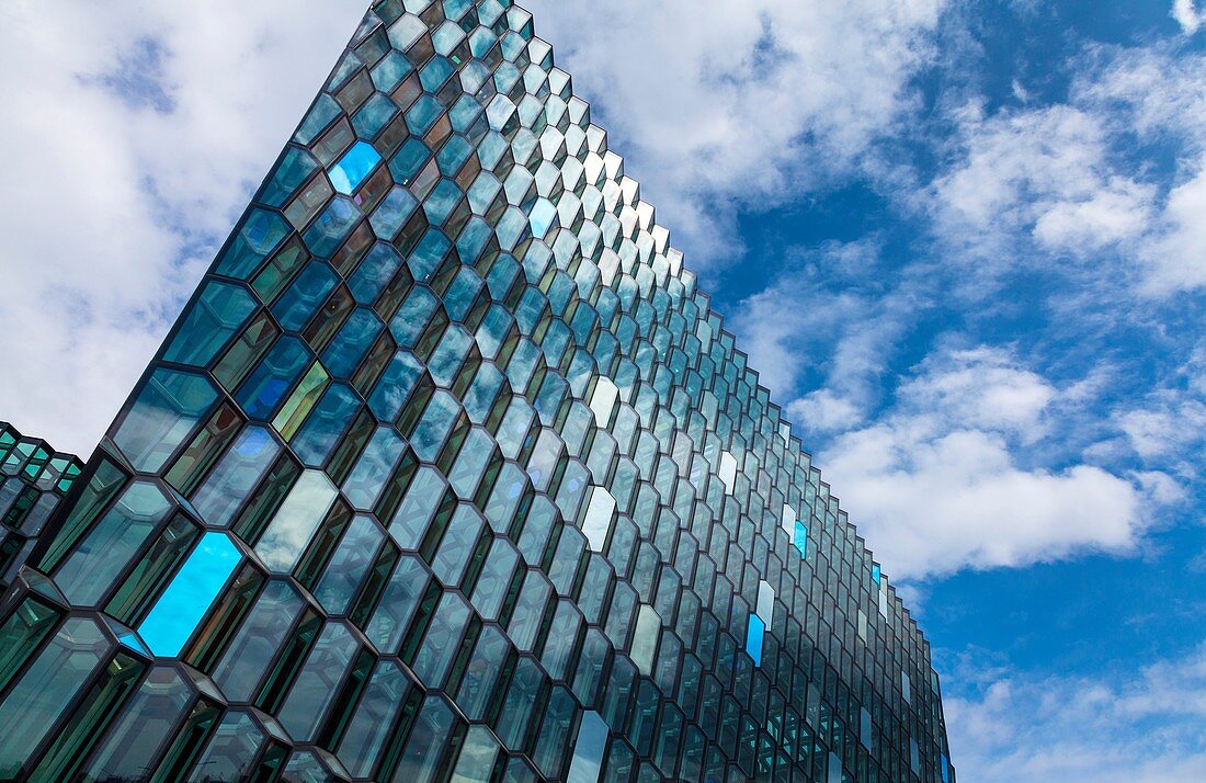 Harpa concert hall and conference centre in Reykjavík, Iceland, Europe.