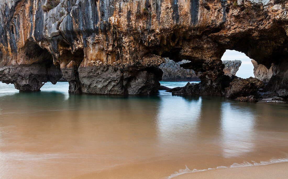 Cuevas del Mar beach, Llanes council, Cantabrian sea, Asturias, Spain, Europe