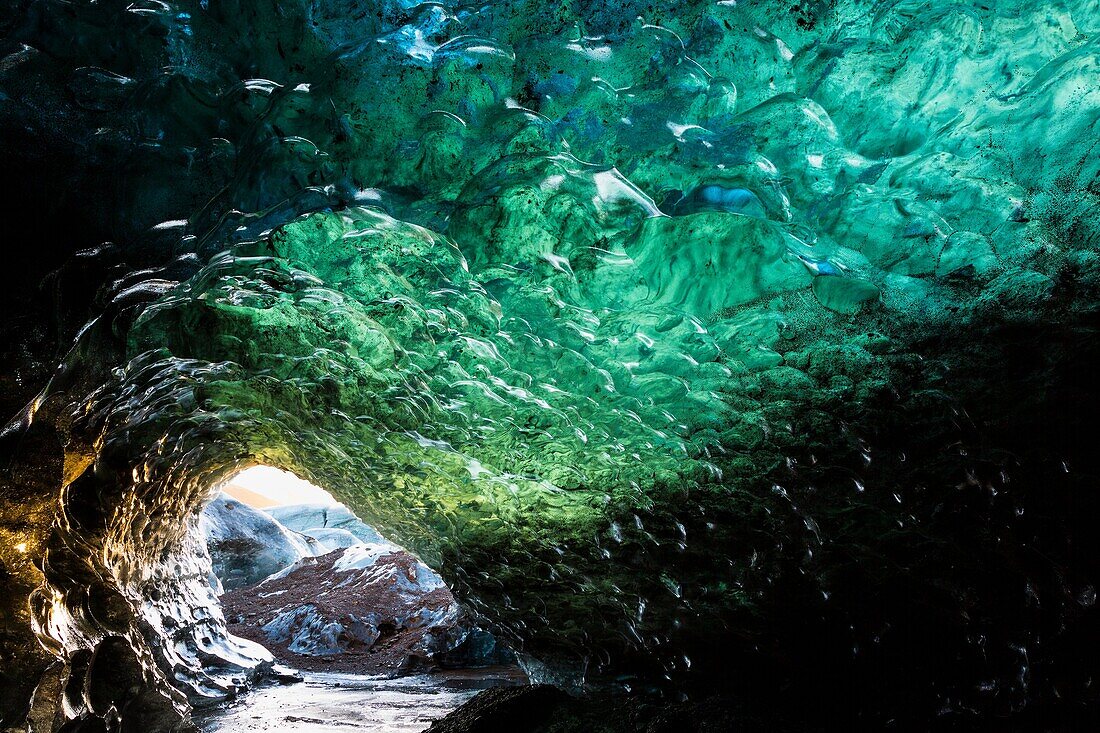 Ice cave, Skaftafell National Park, Southern Iceland, Iceland, Europe