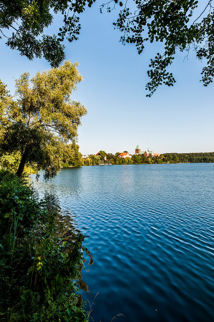 Lake Ratzeburg and the cathedral of Ratzeburg, Ratzeburg, Schleswig-Holstein, North Germany, Germany