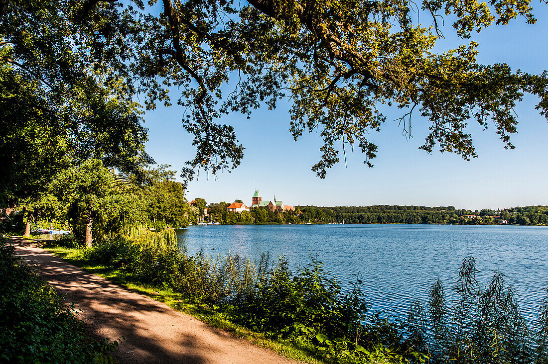 Lake  Ratzeburg and the cathedral of Ratzeburg, Ratzeburg, Schleswig-Holstein, north Germany, Germany