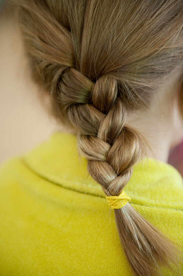 Young Girl's Braided Hair, Rear View
