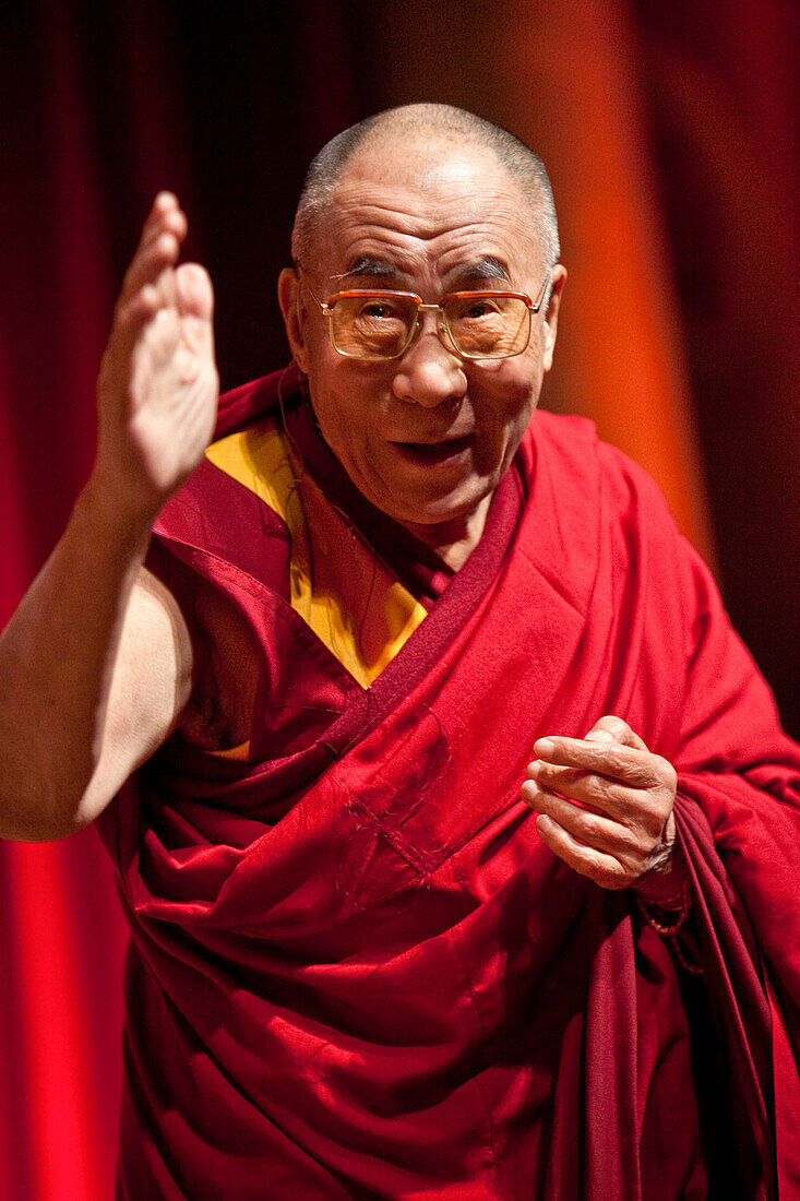 Dalai Lama Greeting Crowd, Washington, DC, USA
