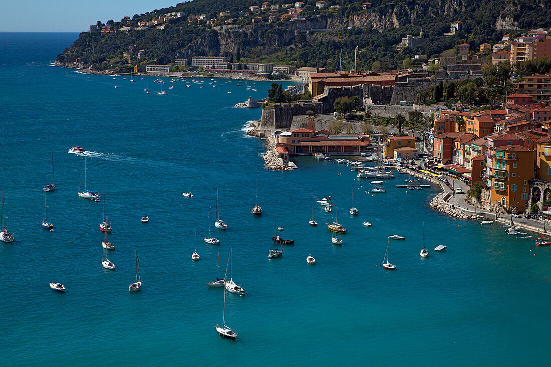 The Marina And Town Of Villefranche-Sur-Mer, Aalpes-Maritimes (06), France