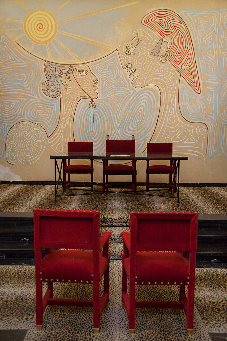 The Fiances Painted By Jean Cocteau 1957-1958, Decor In The Wedding Hall Of The Menton Mayor'S Office, Menton, Alpes-Maritimes (06), France