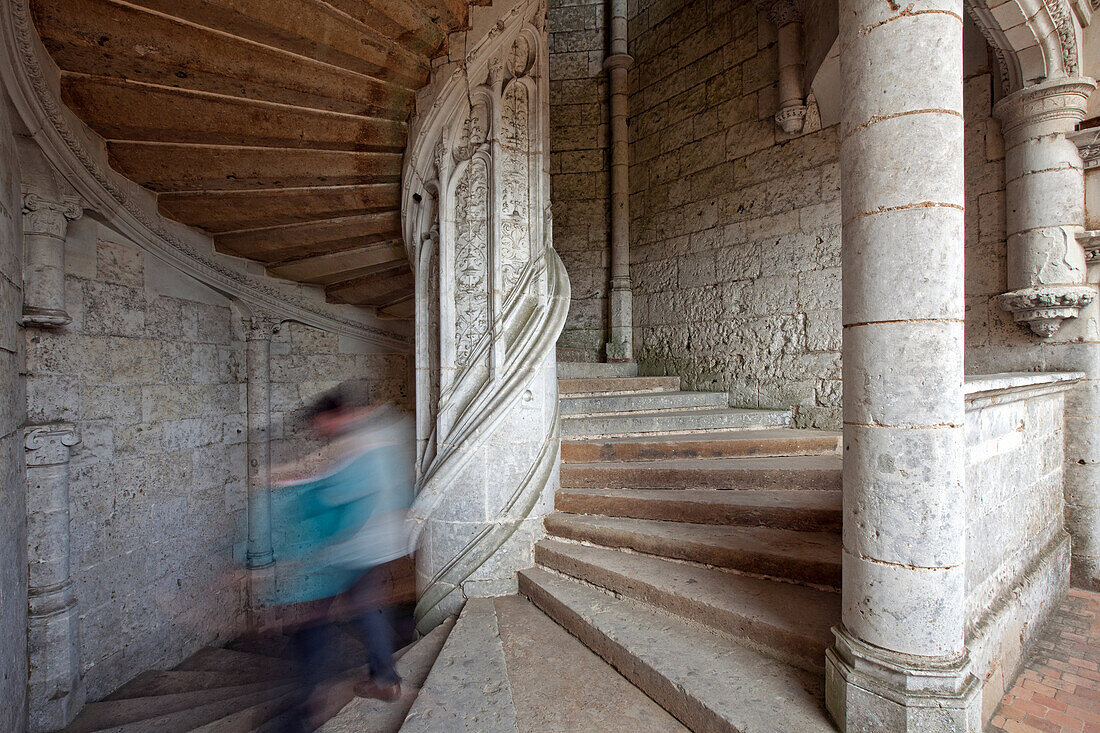 Gothic Flamboyant Style Stairway, Longueville Wing, Chateau De Chateaudun, Eure-Et-Loir (28), France
