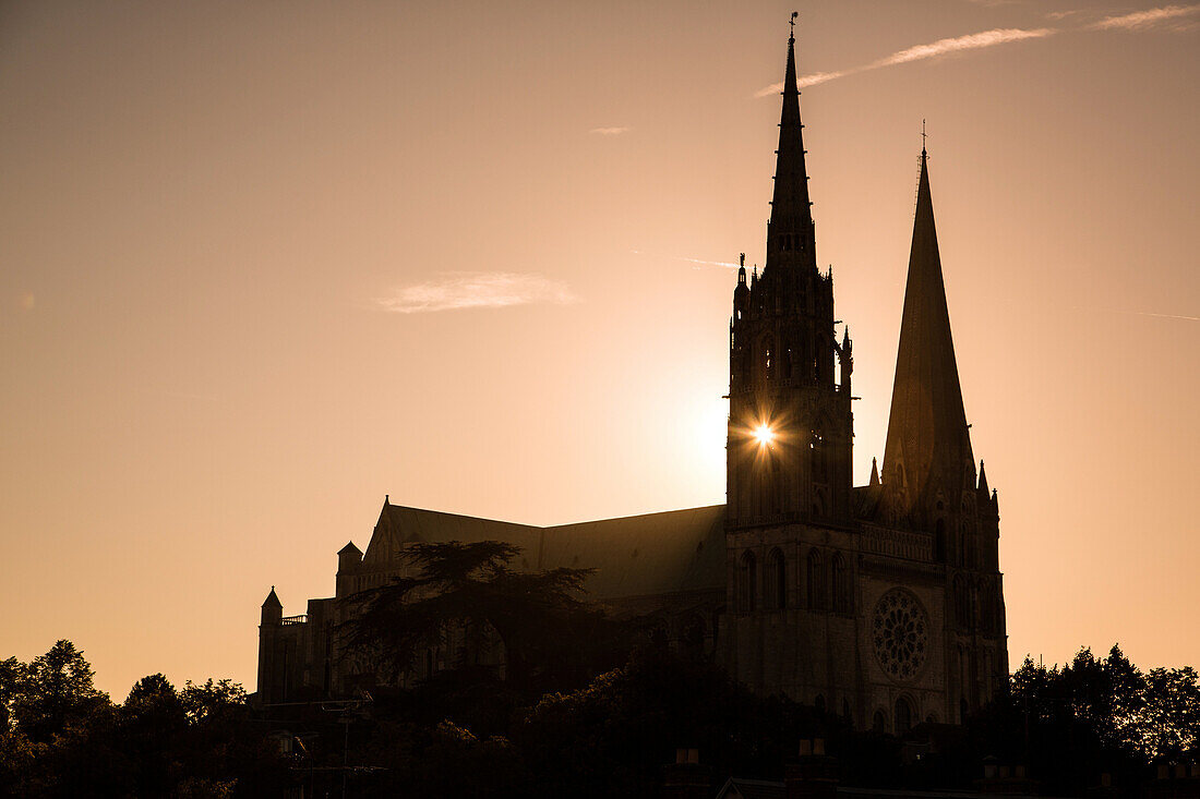 Cathedral Notre-Dame At Nightfall, Unesco World Heritage Site, Chartres, Eure-Et-Loir (28), France