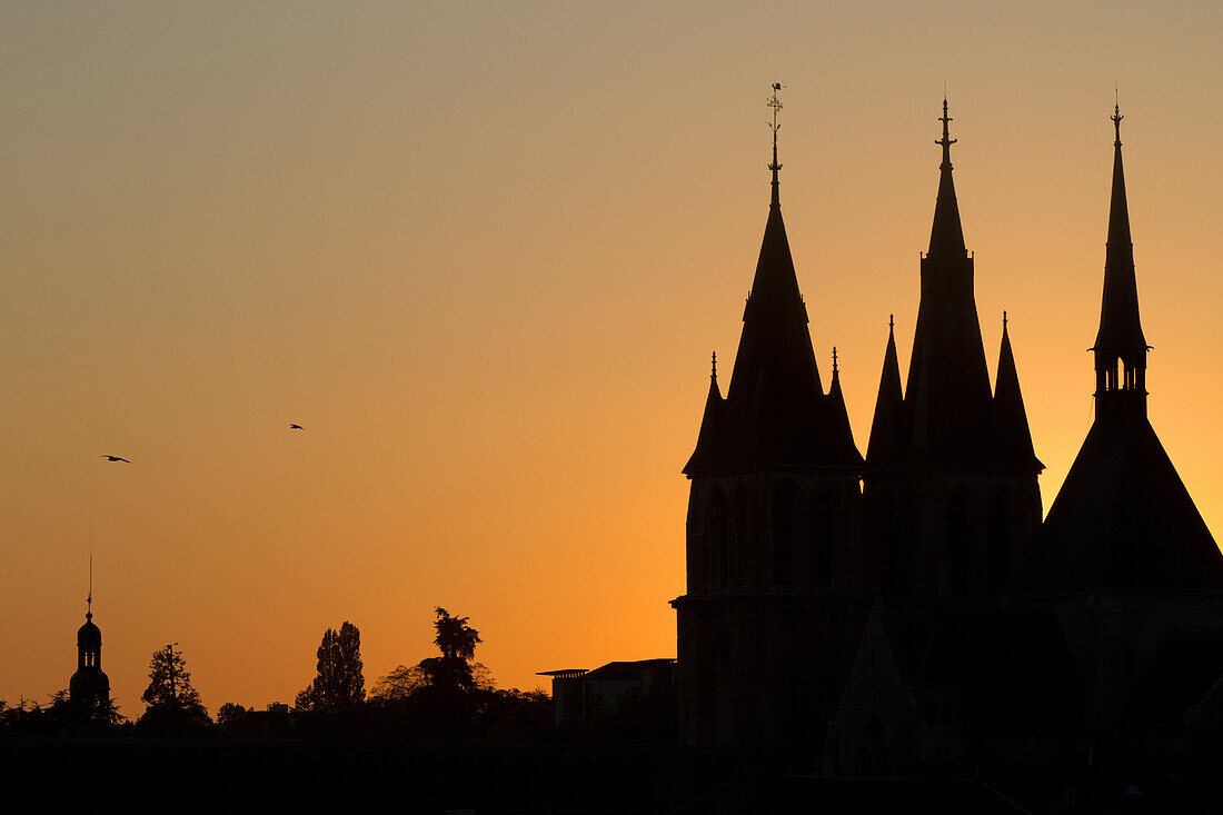 Bell Towers Of The Saint-Nicolas Church At Sunset, Blois, Loir-Et-Cher (41), France