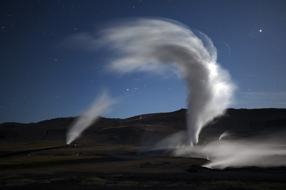 Solfatares, Emissions Of Steam, Geothermal Zone Of Namafjall, Region Of Lake Myvatn, Northern Iceland, Europe