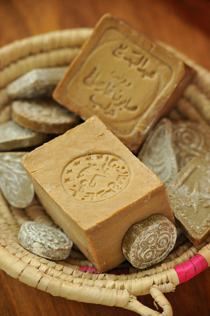 Traditional Aleppo Soaps Made Of Olive Oil And Laurel Berries, Morocco, Africa