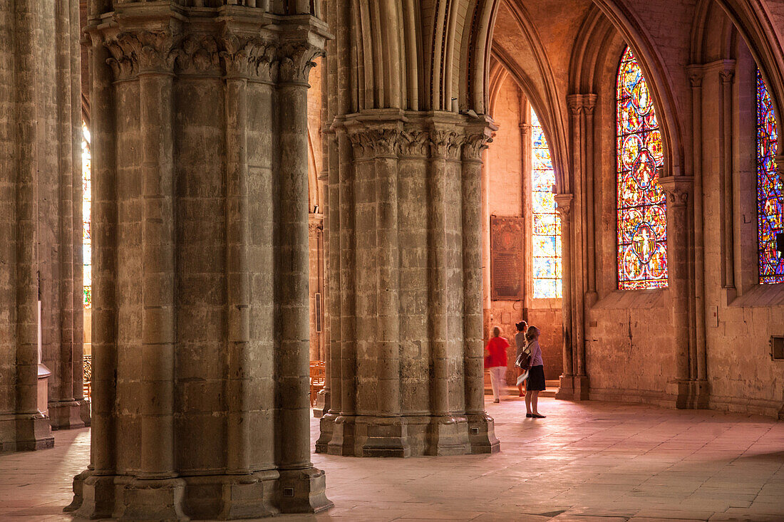 Double Ambulatory In The Cathedral Saint-Etienne In Bourges, A Gem Of Gothic Architecture Listed As A World Heritage Site By Unesco, Cher, France