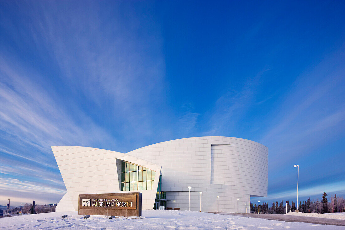 University Of Alaska At Fairbanks Museum Of The North During Winter, Interior Alaska