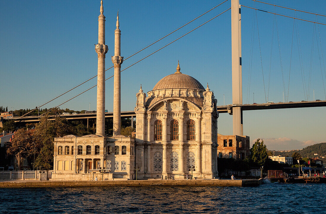 'Turkey, View Of Ortakoy Mosque On Bosphorus River; Istanbul'