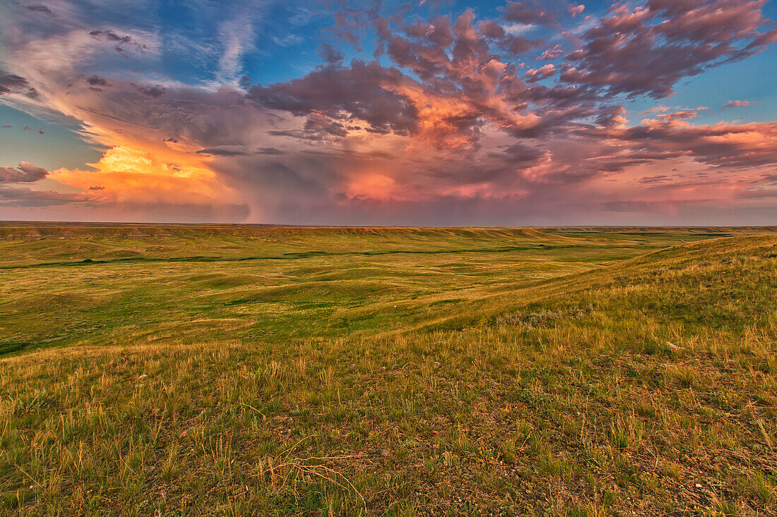 'Passing Storm Over The Prairies In Grasslands National Park;Saskatchewan Canada'