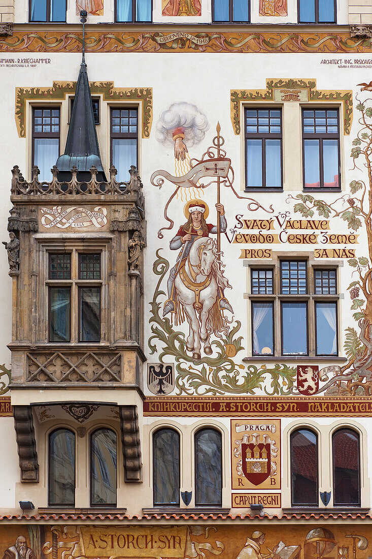 'Czech Republic, Ornate Facade Of Building; Prague'