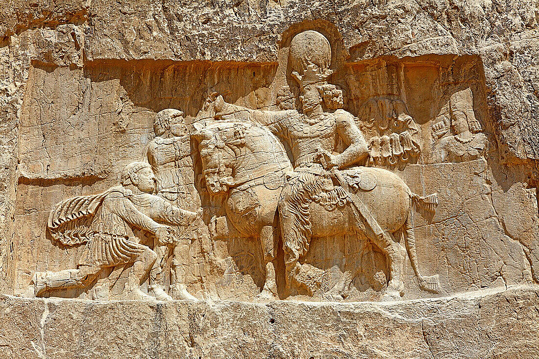 The triumph of Shapur I at Naqsh-e Rostam necropolis near Persepolis, Iran