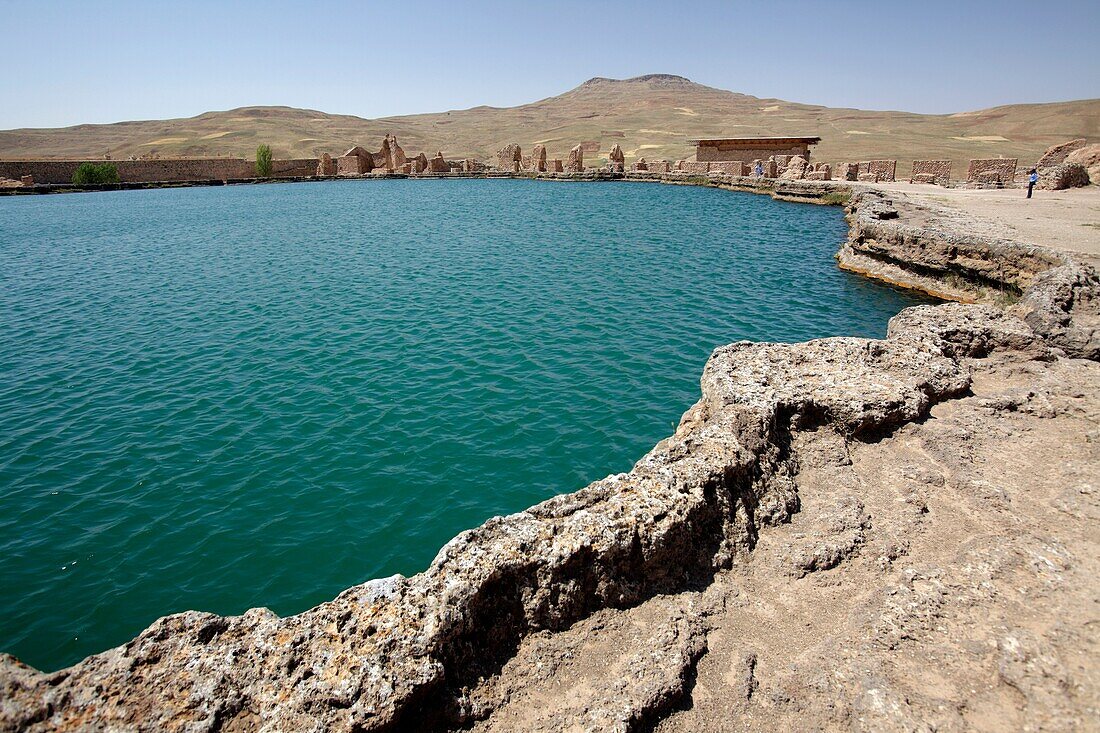 The crater lake at Takht-e Soleyman, Iran