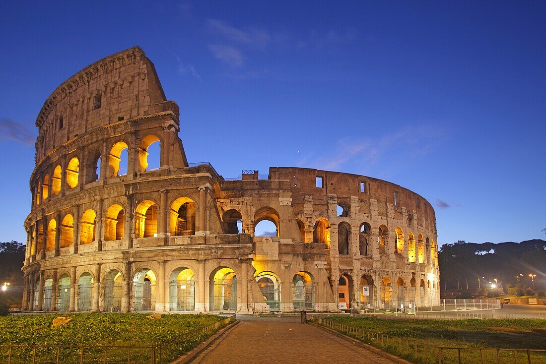 Colosseum at dusk, Rome, Italy