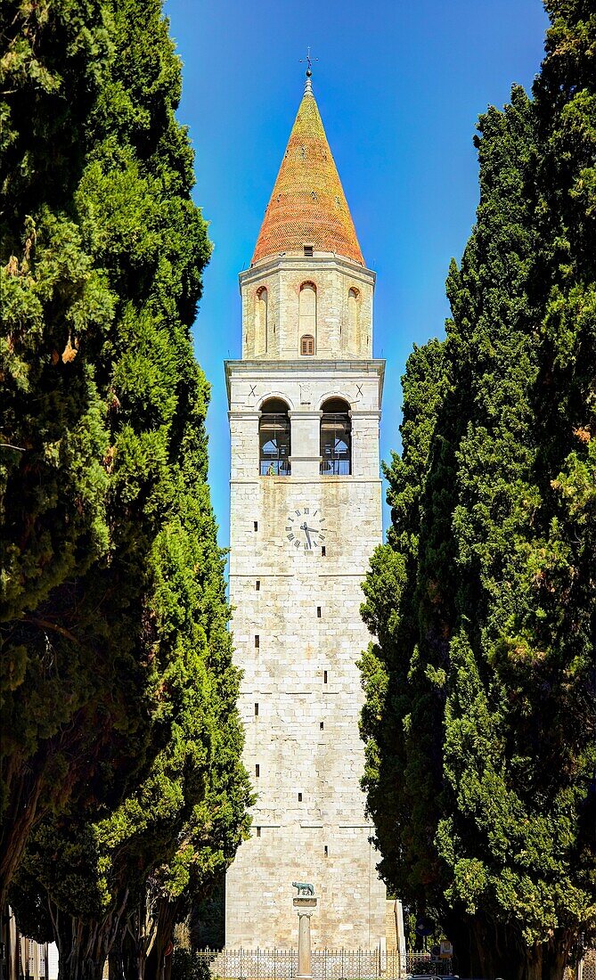 Belltower of the Patriarchal Basilica of Santa Maria Assunta, Aquileia, Friuli-Venezia Giulia, Italy