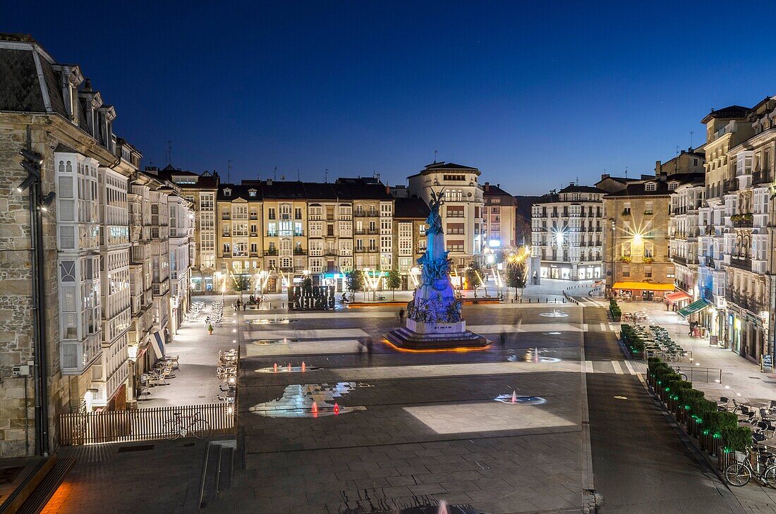 Virgen Blanca panoramic views on the nigth, Vitoria, Basque Country, Spain