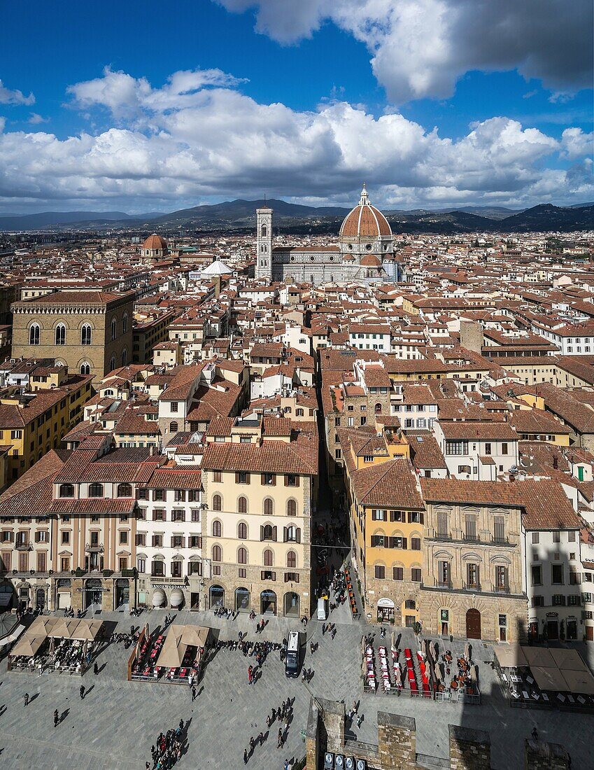 View of Florence with Cathedral (Basilica di Santa Maria del Fiore and Giotto tower).
