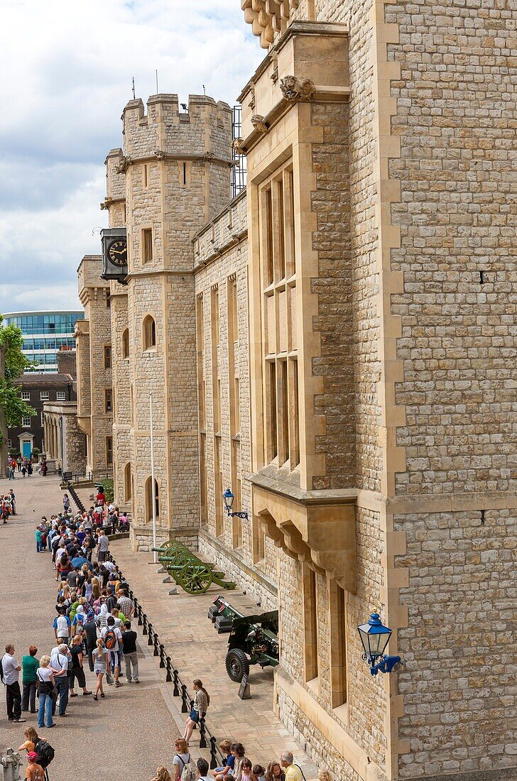 The south face of the Waterloo Barracks, Tower of London, London, England.