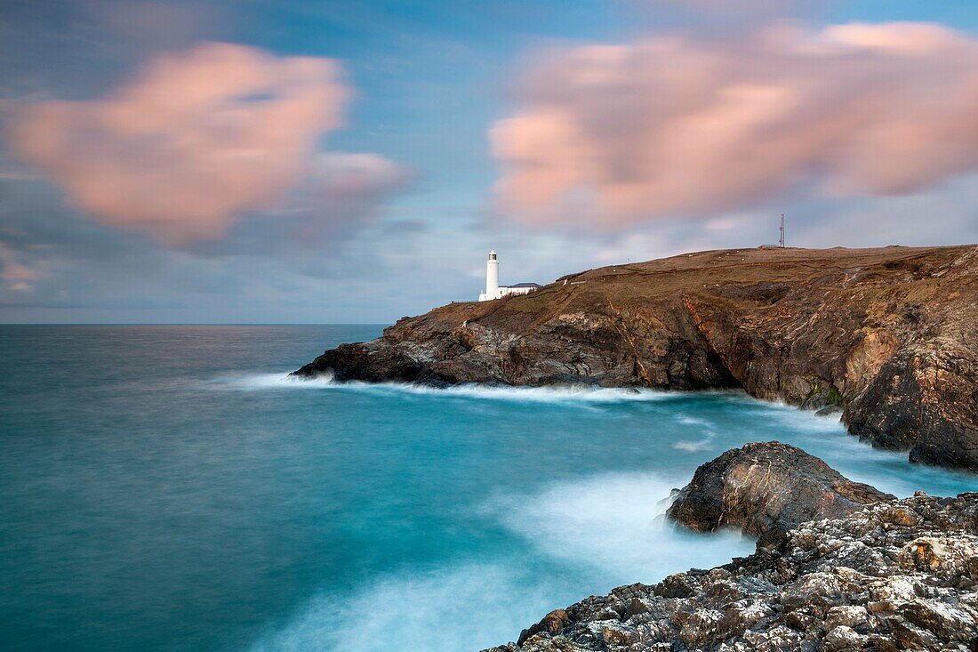 Trevose Head and lighthouse, Cornwall, England, UK, Europe.