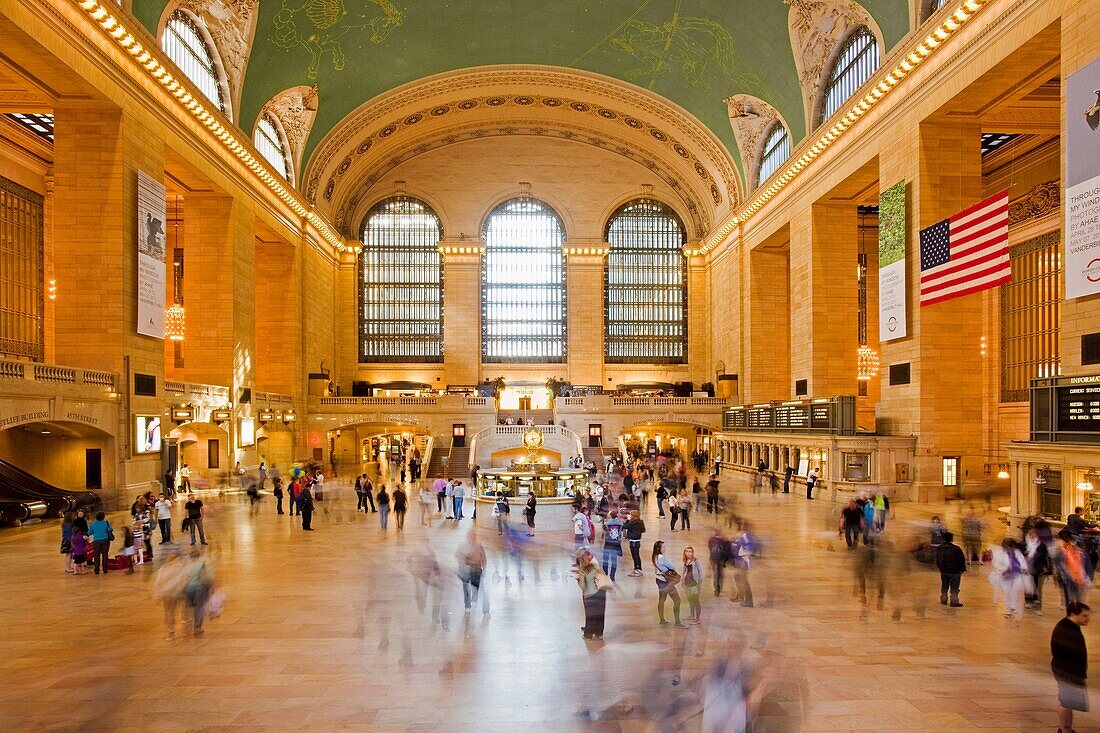 Commuters moving through Grand Central Terminal, New York City, New York