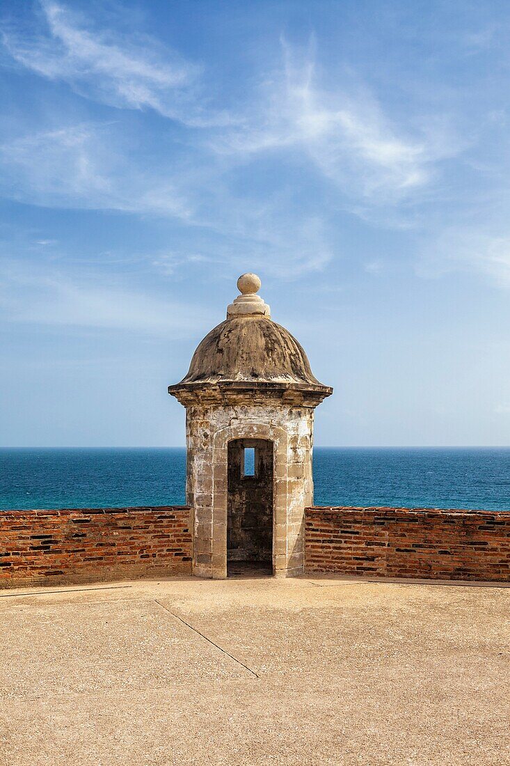 Puerto Rico, Old San Juan, San Cristobal Castle, Turret And Sea