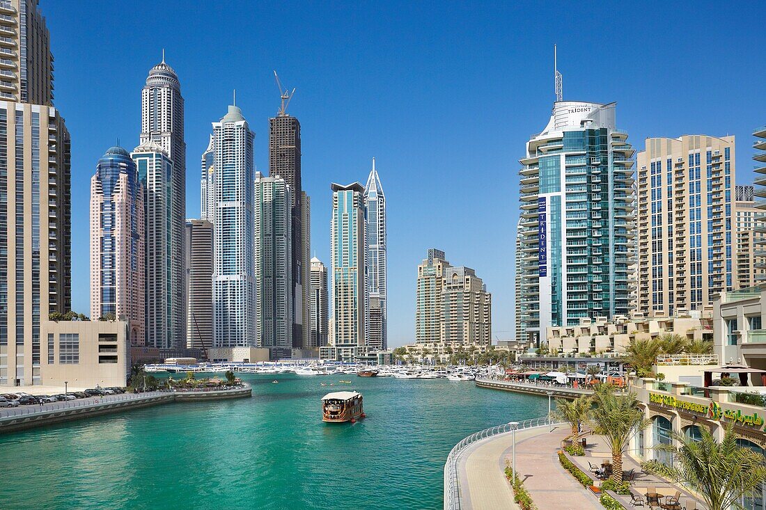 Dubai - Marina, Dubai Marina is an artificial canal city view to canal, Dubai, United Arab Emirates