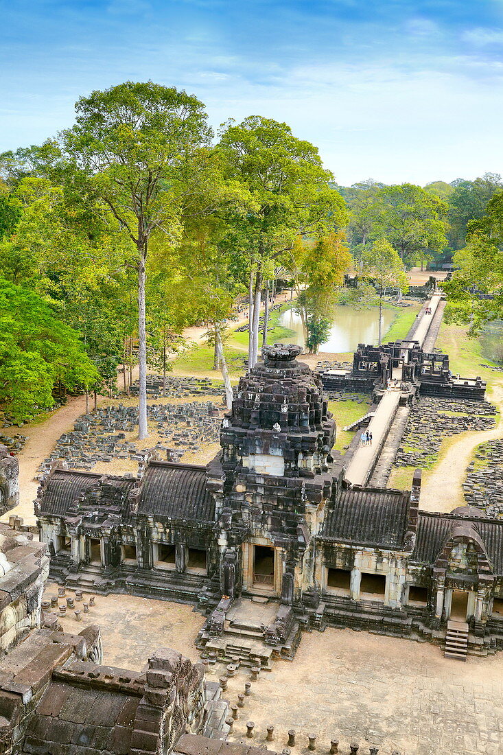 Cambodia, Angkor Temple Complex - view from top of Baphuon Temple, Angkor Thom, Cambodia, Asia