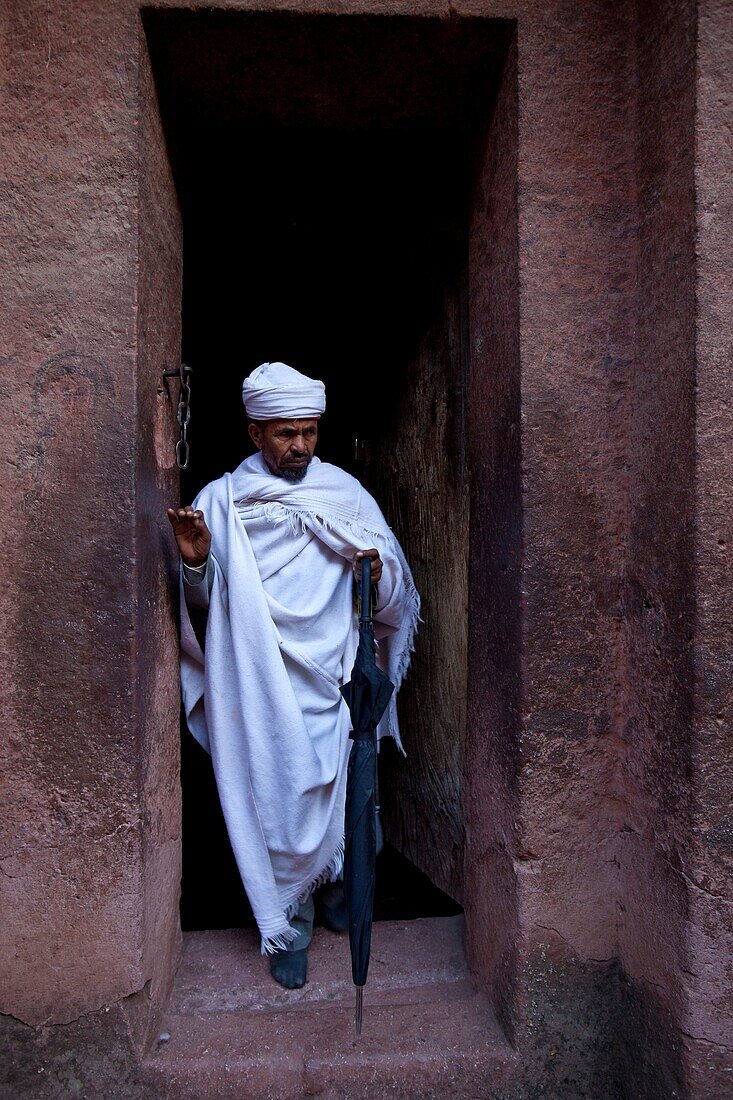 Priest at Bet Giyorgis Church, Lalibela, Ethiopia