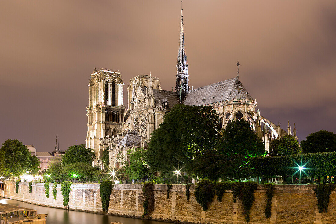 Cathédrale Notre-Dame de Paris, Île de la Cité, Paris, Frankreich, Europa, UNESCO Welterbe (Seineufer zwischen Pont de Sully und Pont d'Iéna)