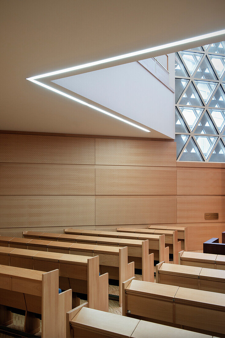 Prayer room in the New Synagogue of Ulm, Weinhof, Ulm, Baden-Wuerttemberg, Germany