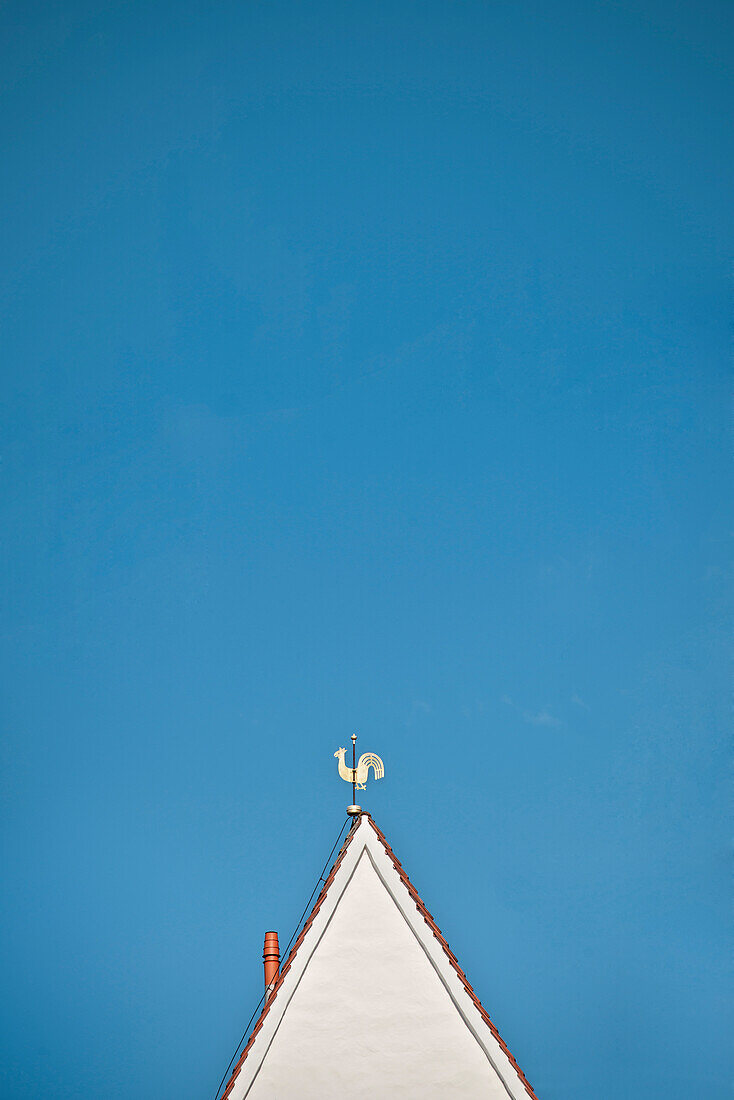 Rooftop with cock on top, old town of Passau, Lower Bavaria, Bavaria, Germany
