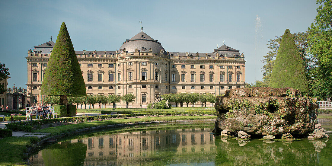 Royal garden and Residenz, Wuerzburg, Franconia, Bavaria, Germany, UNESCO