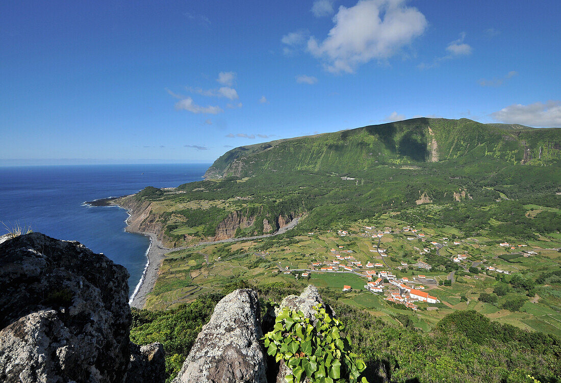 View to Fajazinha, West coast, Island of Flores, Azores, Portugal
