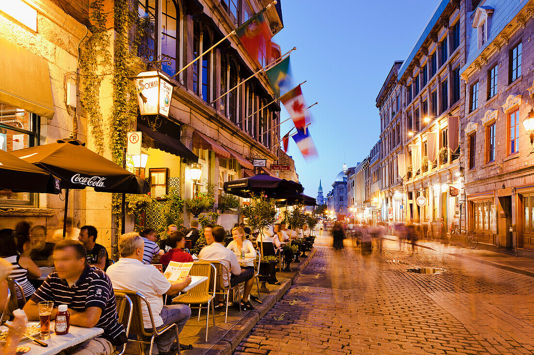 Terrace On Saint Paul Street, Old Montreal, Montreal, Quebec.