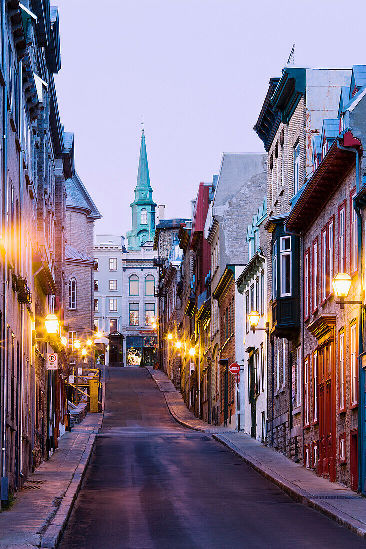 Sainte Famille Street At Dawn, Old Quebec, Quebec.