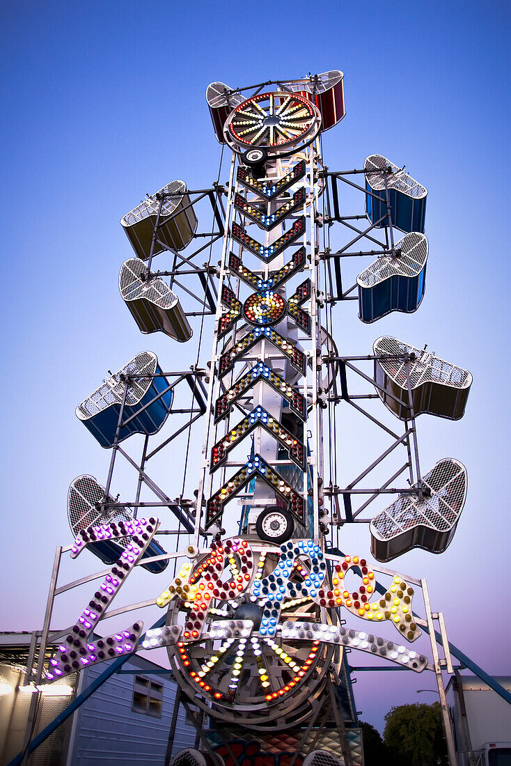 The Zipper Amusement Park Ride At The Morden Corn & Apple Festival, Morden, Manitoba, Canada