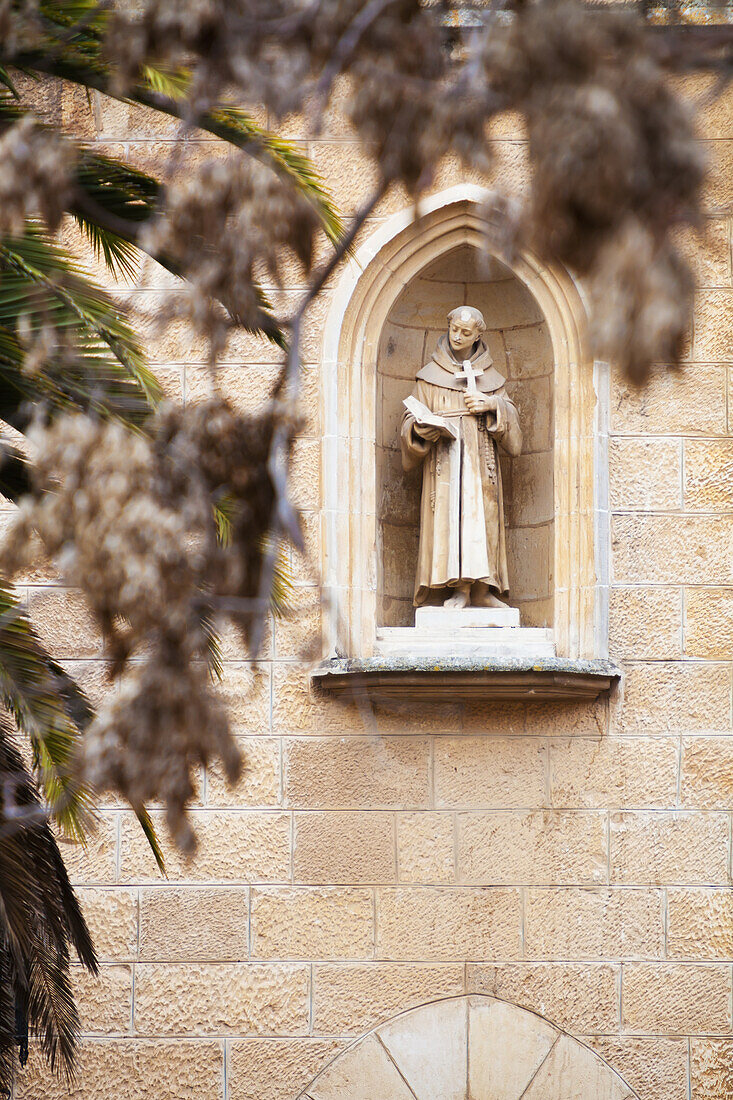 Sculpture of Franciscan monk, Jerusalem, Israel
