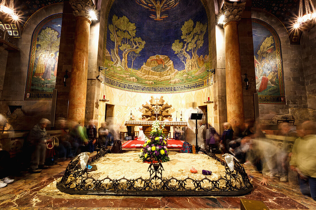 People praying at Church of All Nations, Jerusalem, Israel