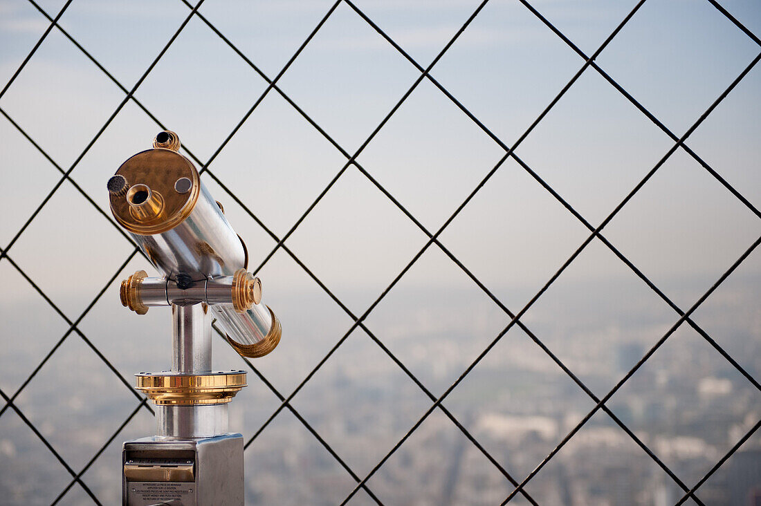 Telescope at Top of Eiffel Tower, Paris, France