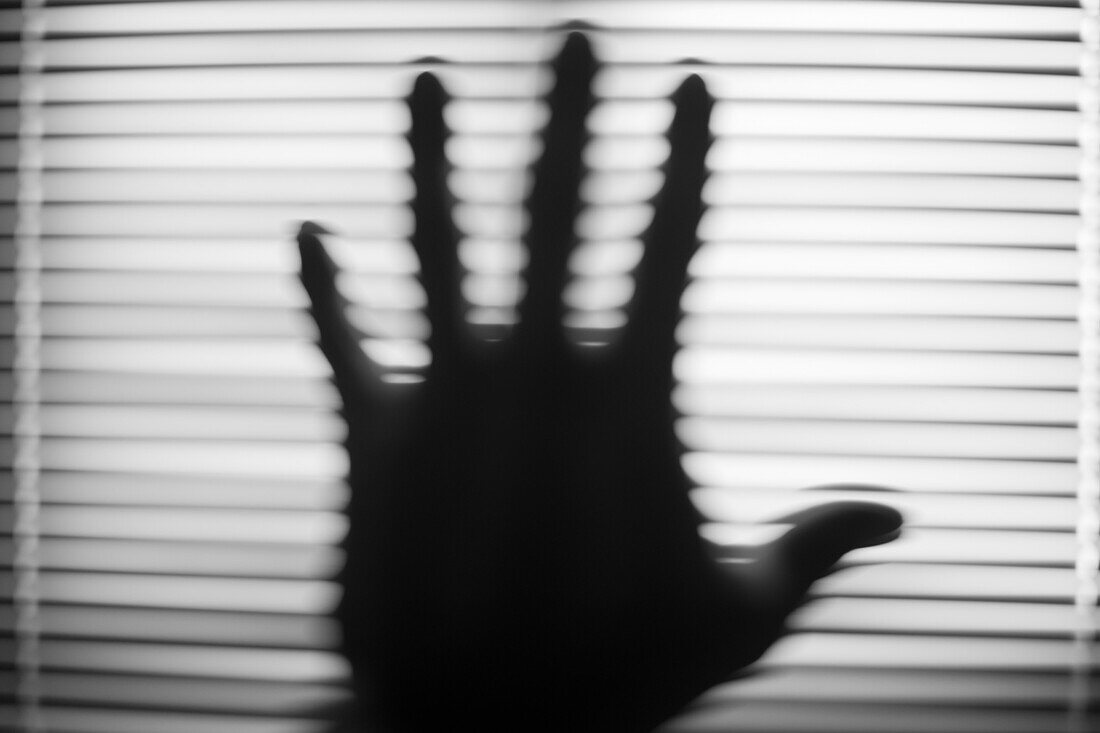 Blurred Hand Against Blinds, Abstract