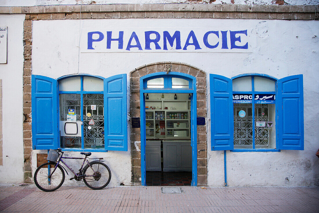 Exterior shot of a pharmacy, Morocco