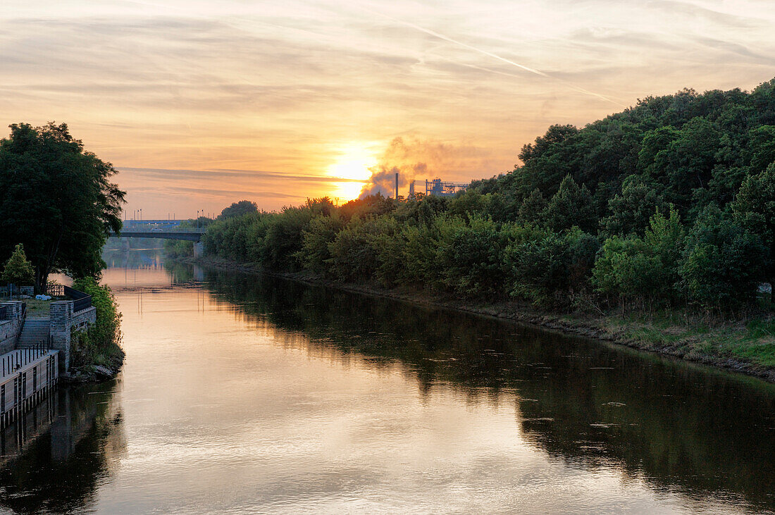 Saale at sunset, Bernburg, Saxony-Anhalt, Germany