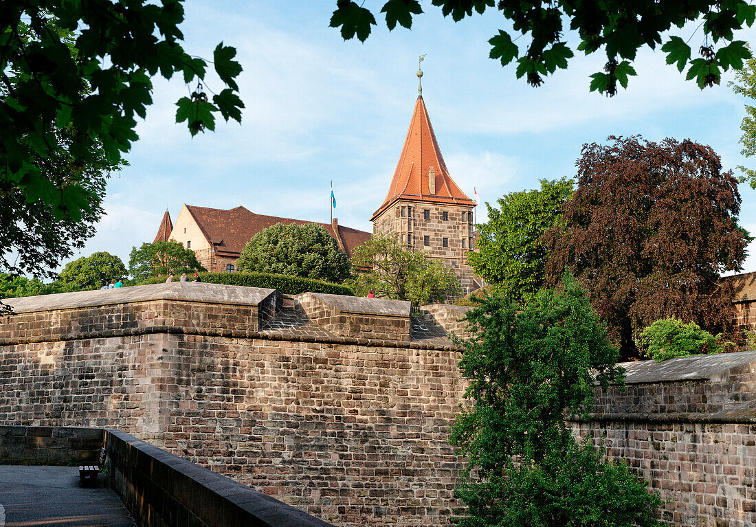 Bastions of the Imperial Castle, Nuremberg, Middle Franconia, Bavaria, Germany