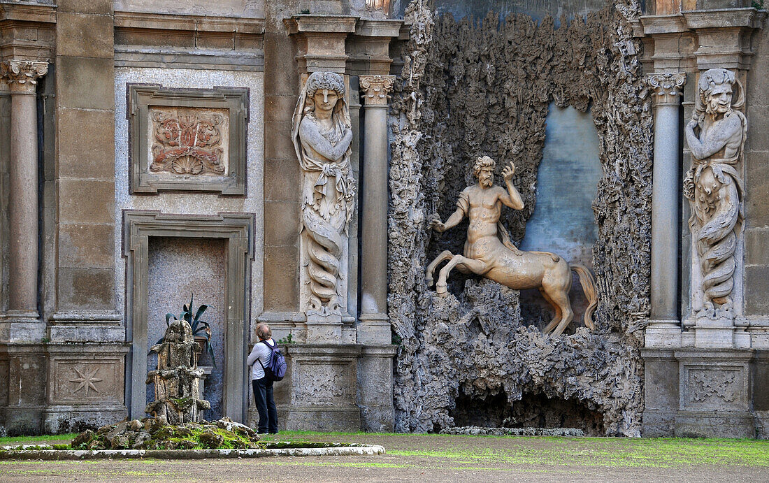 Wasser theater im Park der Villa Aldobrandini, Frascati bei Rom, Albaner Berge, Latium, Italien