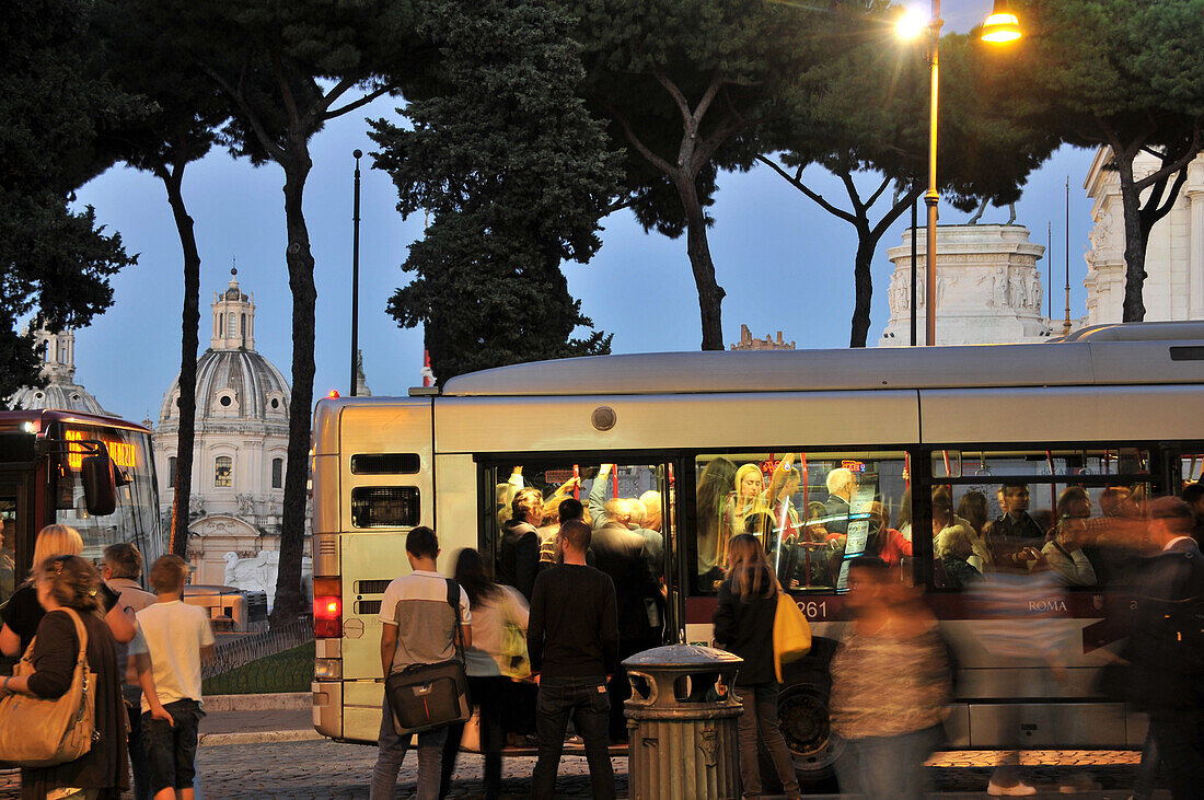 Piazza Venezia in the evening light, Rome, Italy